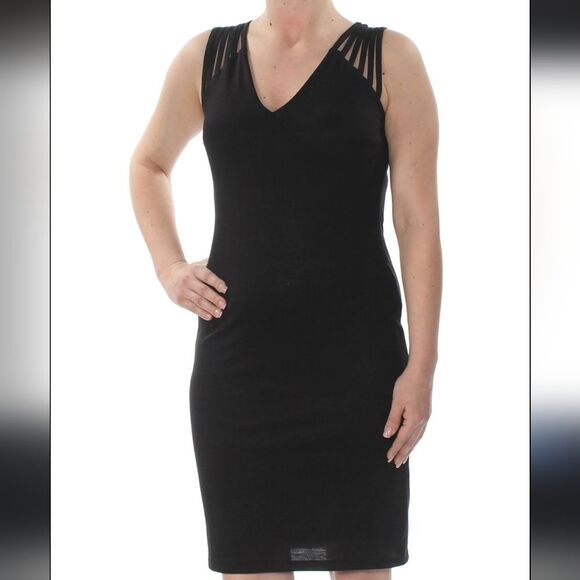 BRAND NEW LYNN RITCHE SILVER SLEVELESS STRAPPY ZIPPER DESIGN SHOULDERS DRESS - Picture 1 of 15